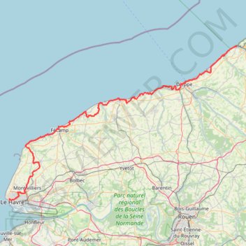 GR 21 : Le Havre - Le Tréport GPS track, route, trail