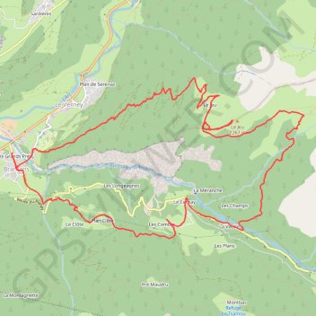 Croix du Jeu au départ de Bramans GPS track, route, trail