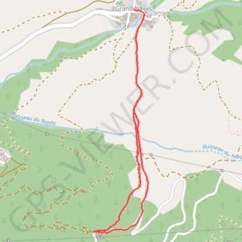 Croix de Sauget depuis Grand Naves GPS track, route, trail