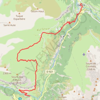 Traversée de Gavarnie à Gèdre GPS track, route, trail