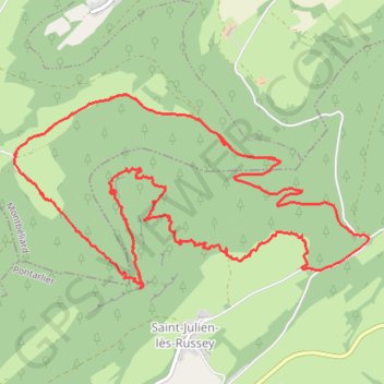 Balade Combe du Château - Combe Ribeau GPS track, route, trail