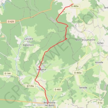 Sentier Vosges-Pyrénées - De Aureil-Maison à Bourbonne-les-Bains GPS track, route, trail