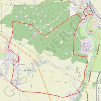 Sur les traces de Marie de Cressay - Beynes GPS track, route, trail