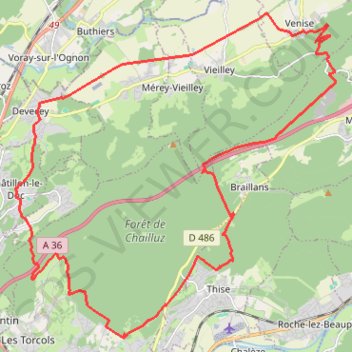 Le Tour du Bois de Chailluz GPS track, route, trail