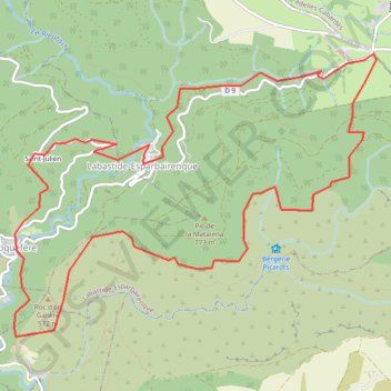 Randonnée à Roquefère prat-viel GPS track, route, trail
