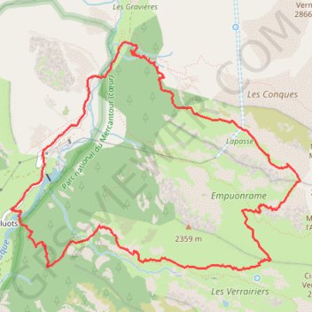 Traversée vallon de Verrairiers - vallon Lapassé GPS track, route, trail