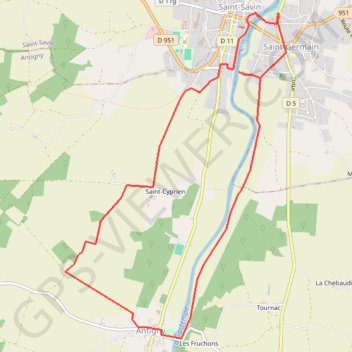 Gartempe, Saint-Savin GPS track, route, trail