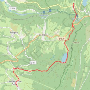 Le Frasnois - Saint-Maurice par Bonlieu GPS track, route, trail