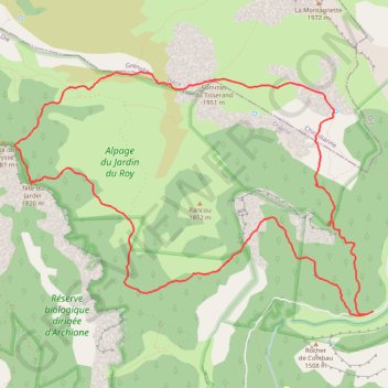 Tête du Jardin et Croix du Lautaret (Vercors) GPS track, route, trail