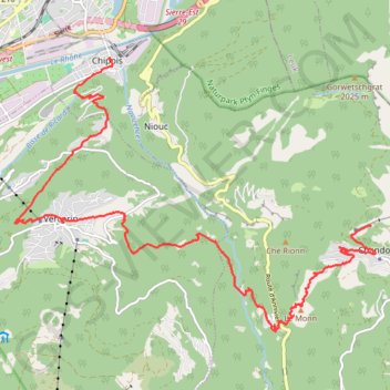 Chippis - Vercorin - Fang - Chandolin GPS track, route, trail