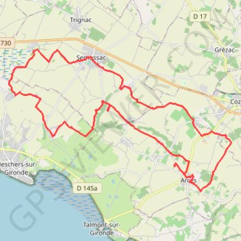 VTT - circuit n°10 - Semussac GPS track, route, trail