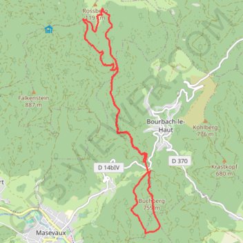 Balade autour de Bourbach-Le-Haut GPS track, route, trail