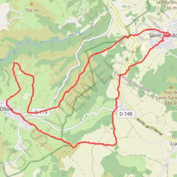 La Gore de Liauzun - Olloix GPS track, route, trail