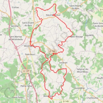 Mirambeau 45 km GPS track, route, trail