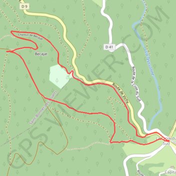 Tour de Bécajat - La Croix du Sud GPS track, route, trail