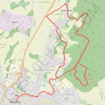 Noyon - Circuit du Mont Saint-Siméon GPS track, route, trail