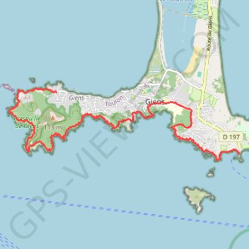 Presqu'île de Giens Ouest GPS track, route, trail