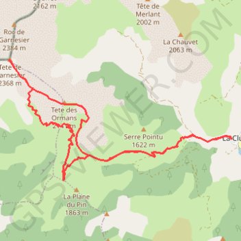 Tête de Garnesier GPS track, route, trail