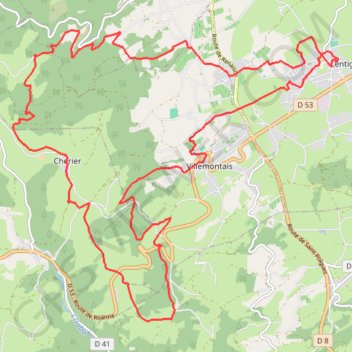 Le Tour du Pey de la Roue via le Bourg de Cherier - Lentigny GPS track, route, trail