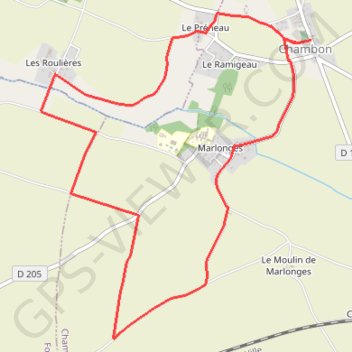 Autour de Marlonges - Chambon GPS track, route, trail