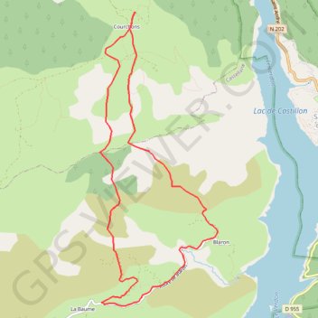 La Baume à Courchons GPS track, route, trail