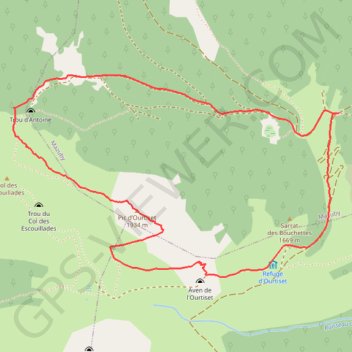 Le Pic d'Ourtiset depuis le Col de Tourrugue GPS track, route, trail
