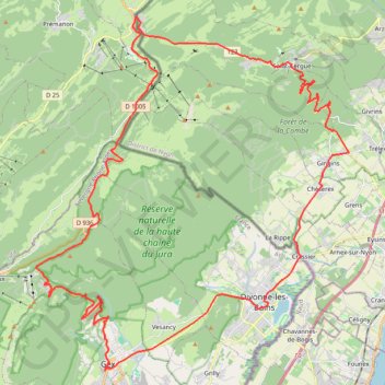 Vélo - Col de la Faucille et de la Givrine GPS track, route, trail