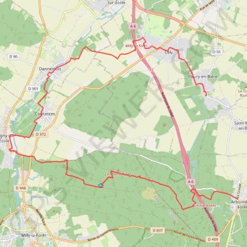 Arbonne - Fleury GPS track, route, trail
