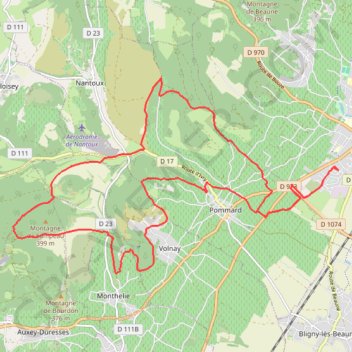 Beaune Monthelie GPS track, route, trail