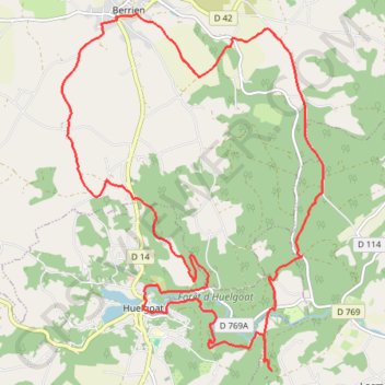 Berrien Huelgoat GPS track, route, trail