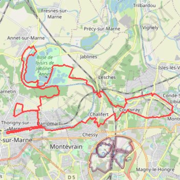 Le Bonjour de la Marne à l'Ourcq à Thorigny-sur-Marne GPS track, route, trail