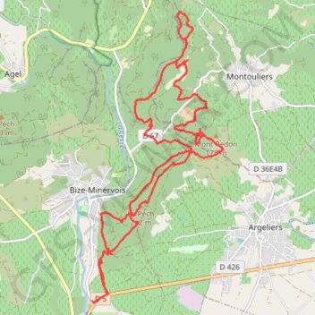 Bize minervois GPS track, route, trail