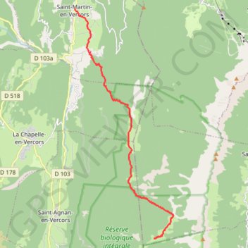 Les Hauts Plateaux du Vercors en âne - Étape 1 GPS track, route, trail