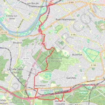 De Garches à Rueil Malmaison GPS track, route, trail