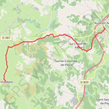 De Aumont-Aubrac à Prinsuejols GPS track, route, trail