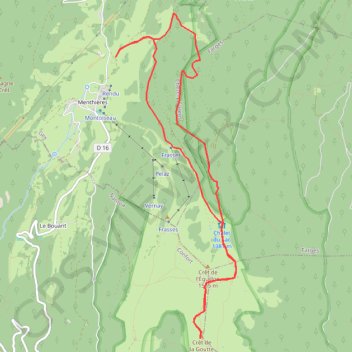 Jura : Crêt de la Goutte GPS track, route, trail