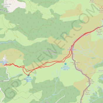 Le Pic de Bacanère GPS track, route, trail