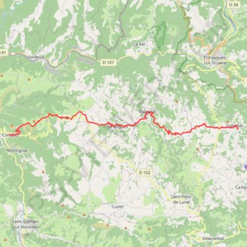 Via Podiensis GR65 Golinhac-Conques GPS track, route, trail