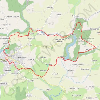 Circuit de Kerguéhennec - Bignan GPS track, route, trail