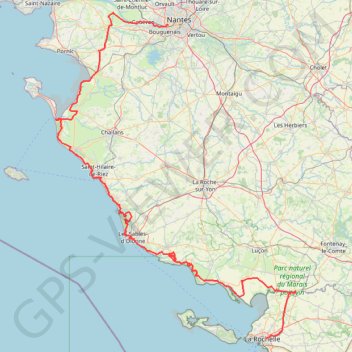 La Rochelle - Nantes à vélo GPS track, route, trail