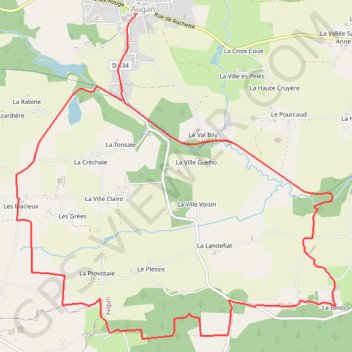 Boucle des rosaies - Augan GPS track, route, trail