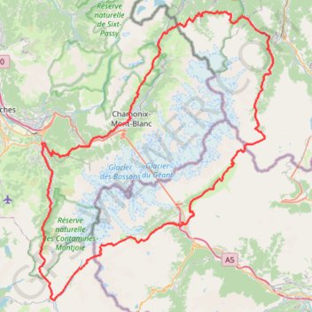 Chamonix - UTMB - Ultra Trail du Mt Blanc 2015 GPS track, route, trail
