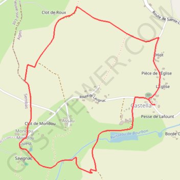 La promenade de Mondou - Castella GPS track, route, trail