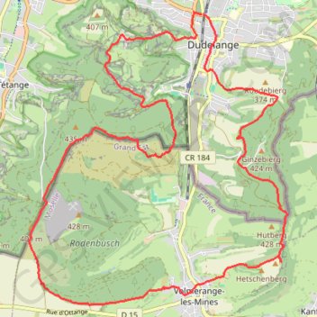 Dudelange - Volmerange-les-Mines GPS track, route, trail