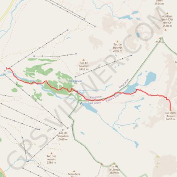 Tuc de Rosari et lacs de Baciver GPS track, route, trail