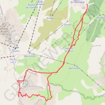 Vallon des Creux Noirs (Courchevel) GPS track, route, trail