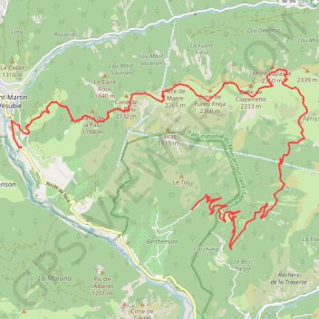 Mont Lapassé, de Berthemont à Saint-Martin-Vésubie GPS track, route, trail