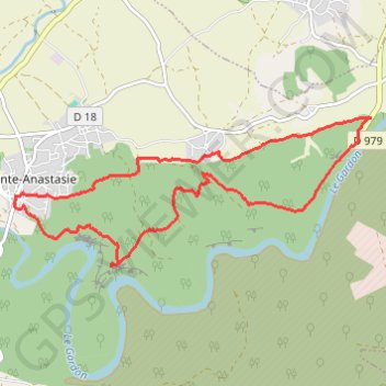 Gorges du Gardon de Russan au Pont Saint-Nicolas GPS track, route, trail