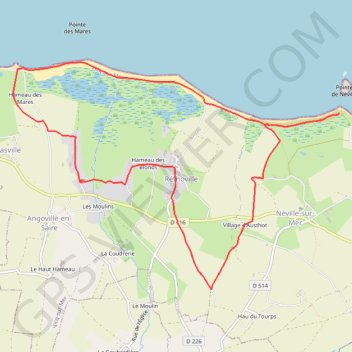Néville-sur-Mer (50330) GPS track, route, trail