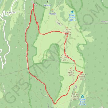 Randonnée au Grand Crêt d'Eau GPS track, route, trail